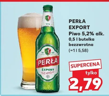 Piwo Perła Export 5,2% alk. promocja w Kaufland
