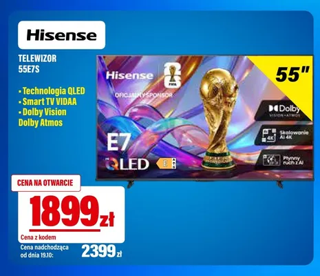 Telewizor 55E7S Qled Hisense promocja w RTV EURO AGD