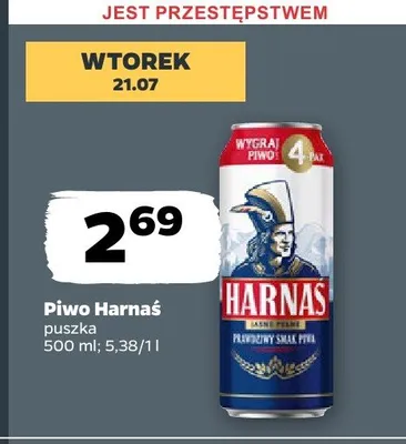 Piwo Harnaś Jasne Pełne promocja w Netto