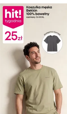 Koszulka męska 100% bawełny promocja w Pepco