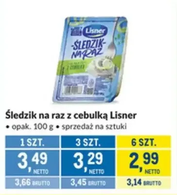 Śledzik na raz z cebulką Lisner promocja w Makro