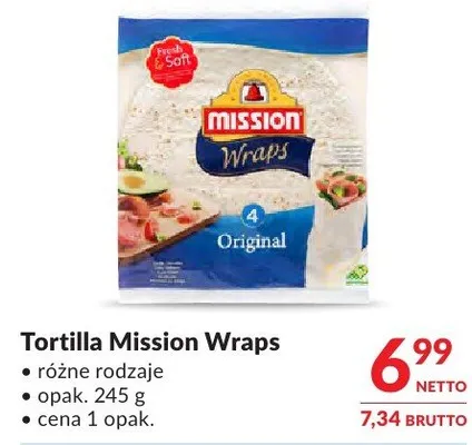 Tortilla Mission Wraps Original promocja w Makro