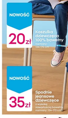 Spodnie jeansowe dziewczęce promocja w Pepco