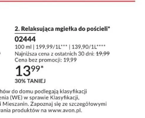 Relaksująca mgiełka do pościeli Avon Planet Spa promocja w AVON