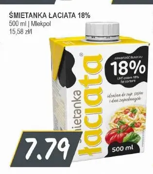Śmietanka Łaciata 18% promocja w Słoneczko