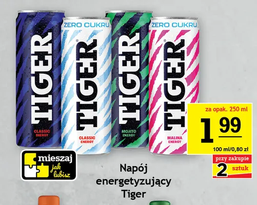 Napój energetyzujący Tiger Mojito Zero Cukru promocja w Gram Market