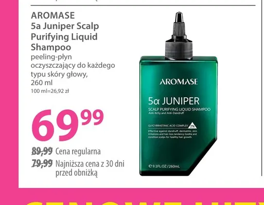 5a Juniper Scalp Purifying Liquid Shampoo peeling-płyn oczyszczający do każdego typu skóry głowy Aromase promocja w Hebe