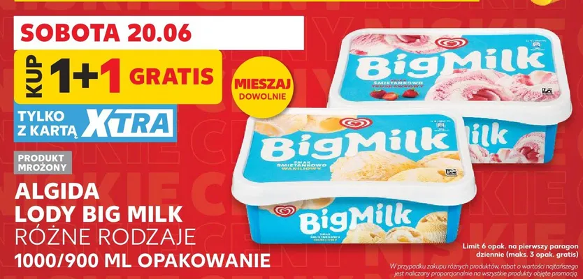 Lody Algida Big Milk Śmietankowo-Waniliowe promocja w Kaufland