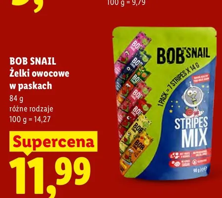 Żelki owocowe w paskach Bob Snail promocja w Lidl