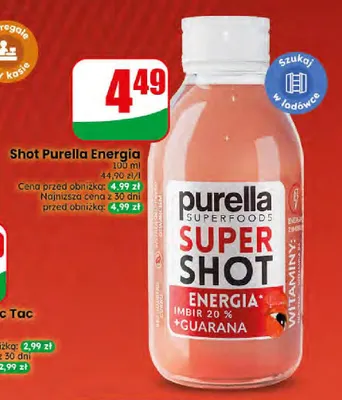Shot Purella Superfoods Energia imbir 20% + guarana promocja w Dino