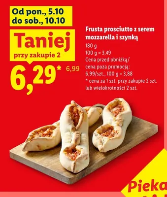 Frusta prosciutto z serem mozzarella i szynką Piekarnia Lidla promocja w Lidl