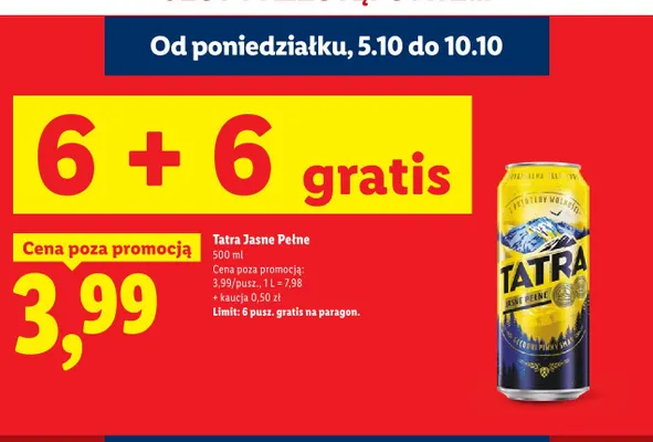 Piwo Tatra promocja w Lidl