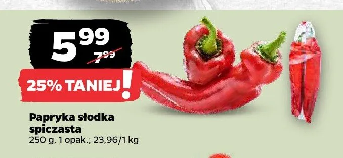 Papryka słodka spiczasta promocja w Netto