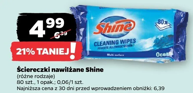 Ściereczki nawilżane, różne rodzaje promocja w Netto
