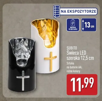 Świeca LED szeroka 12,5 cm Subito promocja w Aldi