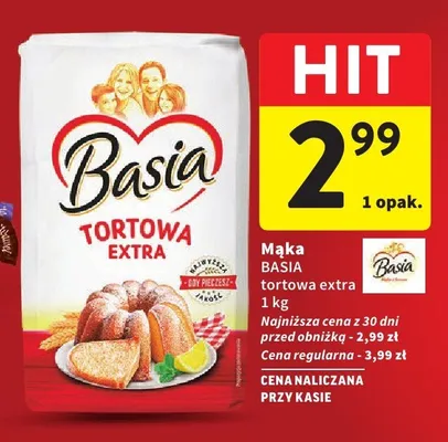 Mąka Basia tortowa extra promocja w Intermarche
