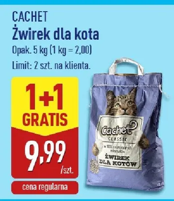Żwirek dla kota 1+1 GRATIS promocja w Aldi