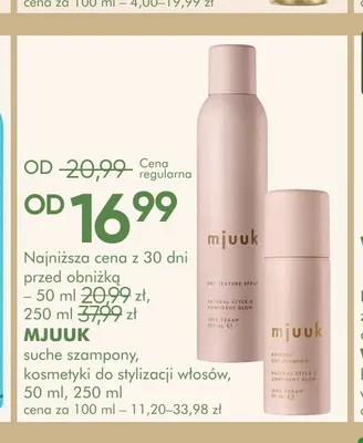 Suche szampony, kosmetyki do stylizacji włosów Mjuuk promocja w Super-Pharm