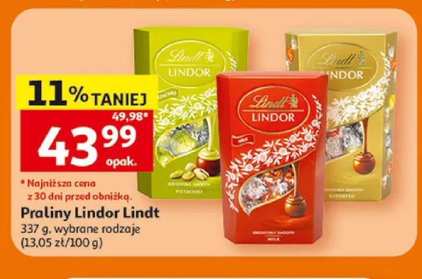 Praliny Lindor Lindt Milk promocja w Auchan
