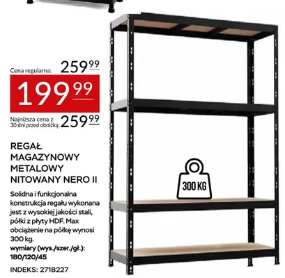 Regał magazynowy metalowy nitowany Nero II promocja w Abra Meble