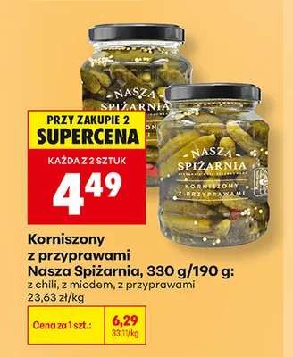 Korniszony z przyprawami Nasza Spiżarnia promocja w Biedronka