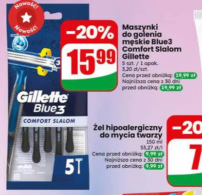 Maszynki do golenia męskie Blue3 Comfort Slalom Gillette 5-pak promocja w Dino