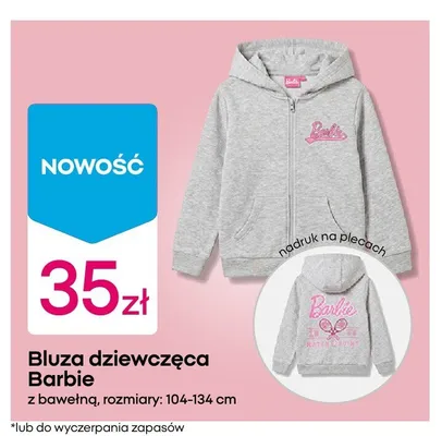 Bluza dziewczęca Barbie promocja w Pepco