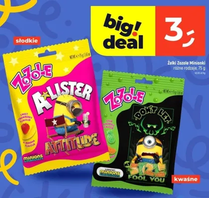 Żelki Zozole Minionki A-Lister Attitude promocja w Dealz