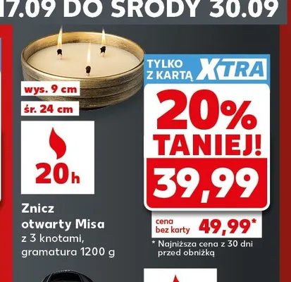 Znicz otwarty Misa z 3 knotami promocja w Kaufland