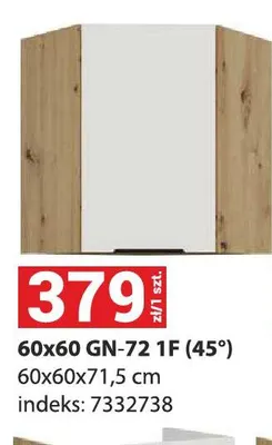 Szafka kuchenna Aria 60x60 GN-72 1F (45°) promocja w Merkury Market