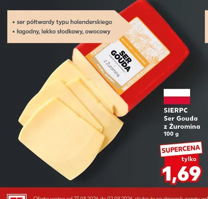 Ser gouda z Żuromina bez laktozy Sierpc promocja w Kaufland