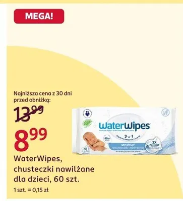 WaterWipes chusteczki nawilżane dla dzieci promocja w Rossmann