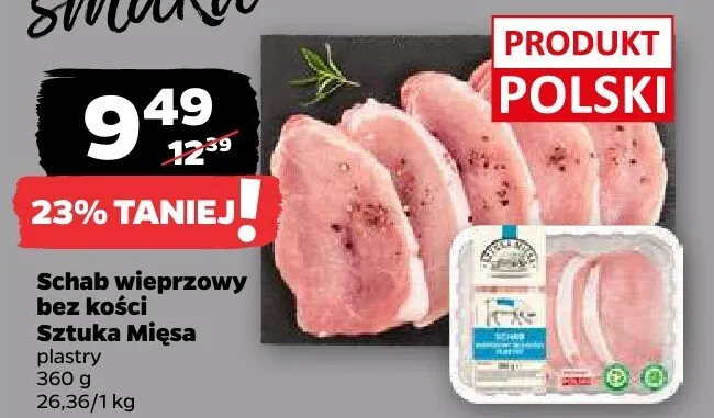 Schab wieprzowy bez kości promocja w Netto