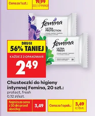 Chusteczki do higieny intymnej fresh promocja w Biedronka