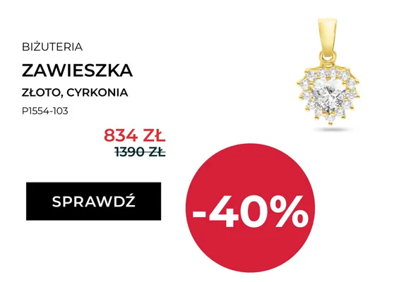 Zawieszka złota z cyrkonią Briju promocja w Briju
