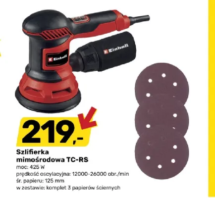 Szlifierka mimośrodowa TC-RS Einhell promocja w Bricomarche