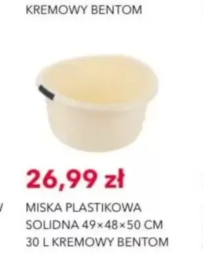 Miska plastikowa solidna Bentom 30 l promocja w Nela