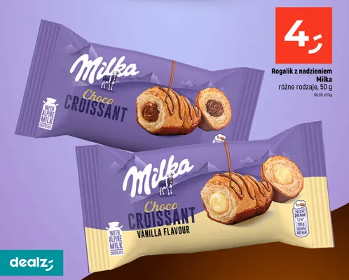 Rogalik z nadzieniem Milka Choco Croissant Vanilla Flavour promocja w Dealz