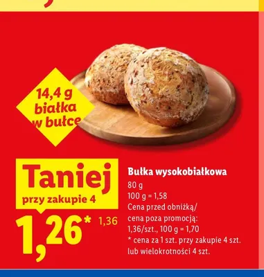 Bułka wysokobiałkowa promocja w Lidl