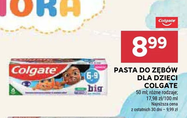Pasta do zębów dla dzieci Colgate promocja w Stokrotka