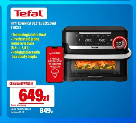 Frytkownica beztłuszczowa EY9278 Tefal promocja w RTV EURO AGD