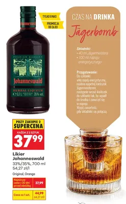 Likier Johanneswald Original, Orange promocja w Biedronka