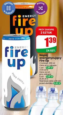 Napój energetyzujący Fire Up zero cukru promocja w Dino