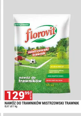 Nawóz do trawników Mistrzowski Trawnik Florovit promocja w Merkury Market