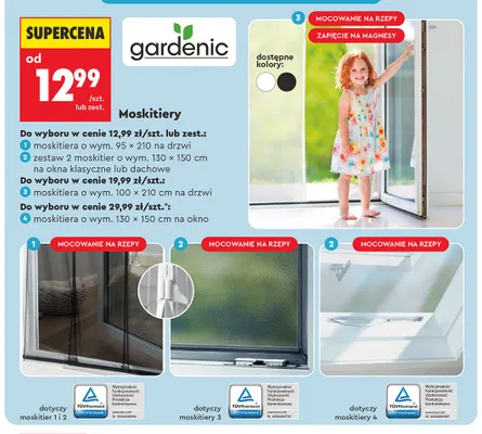 Moskitiera na drzwi Gardenic 95x210 cm promocja w Biedronka