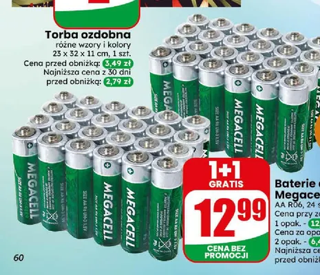 Baterie cynkowe Megacell Aa R06 promocja w Dino