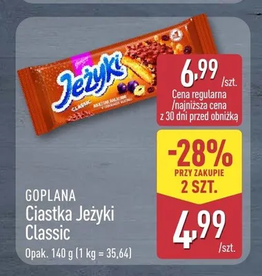 Ciastka Jeżyki Classic Goplana promocja w Aldi