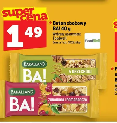 Baton zbożowy BA! żurawina i pomarańcza promocja w TOPAZ