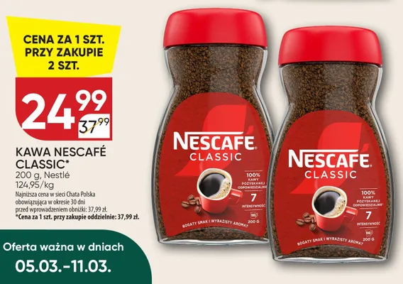 Kawa rozpuszczalna Classic promocja w Chata Polska