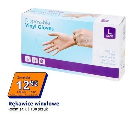 Rękawice winylowe rozmiar L promocja w Action